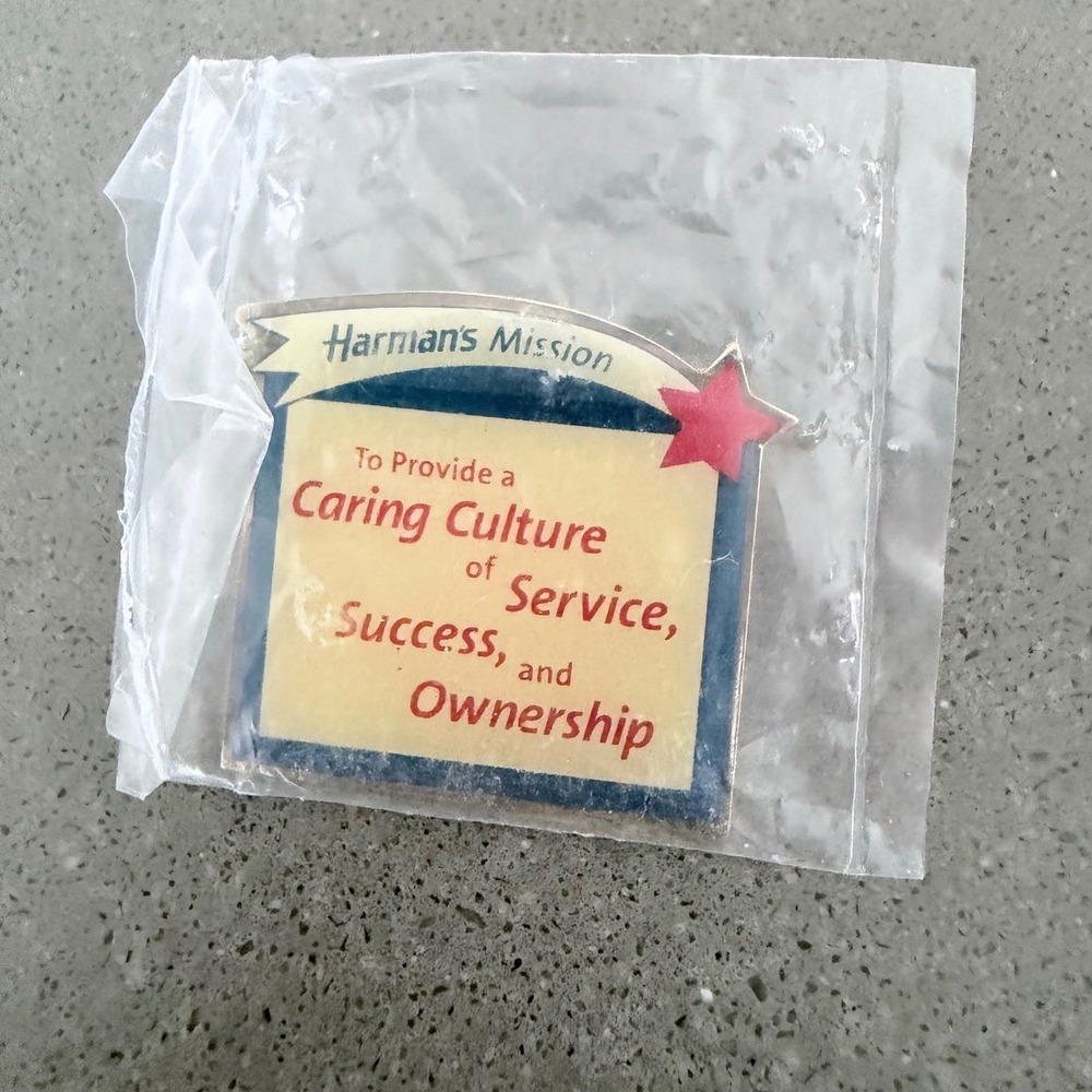 Harman's Mission Statement Enamel Pin Caring Culture Service Success Ownership
